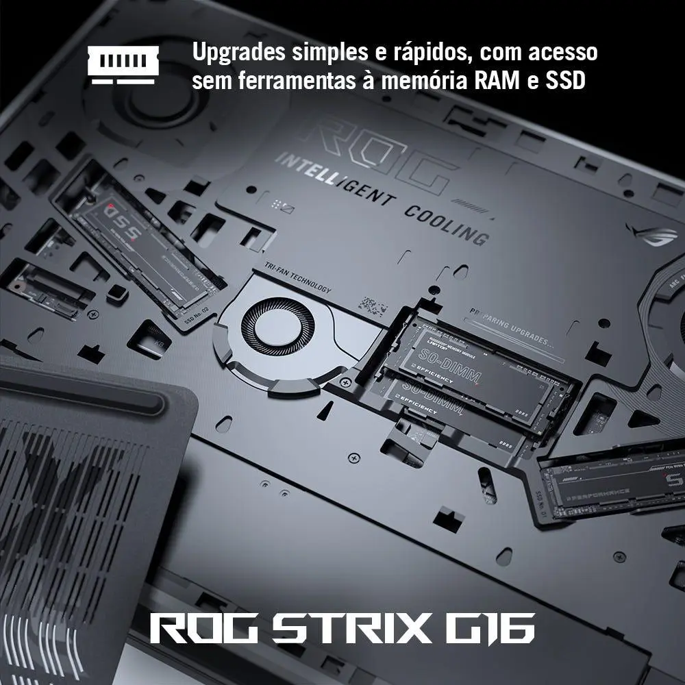 Notebook Gamer Rog Strix G16 G615jpr Nvidia Rtx 5070 Intel Core I9 14900hx 32gb Ram 1tb Ssd Windows 11 Home Tela 16 240hz Led Cinza - S5001w