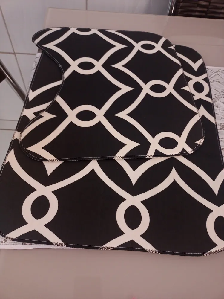 Jogo Tapete Banheiro Piso Box Antiderrapante 3 Peças Preto - Imagem 2