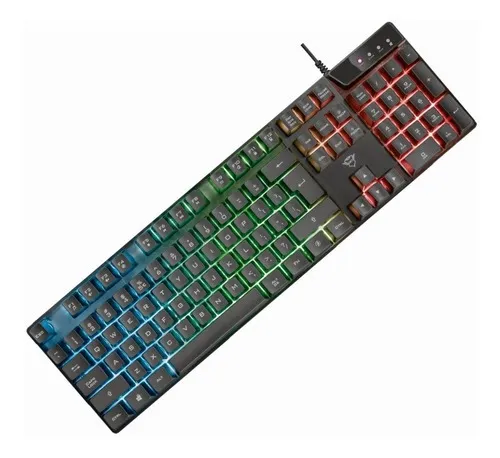 Teclado gamer Trust Azor GXT 835 QWERTY inglés color negro con luz RGB