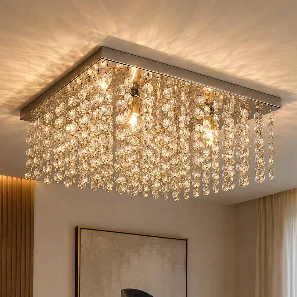 Lustre Cristal Legítimos 30x30 Sala Jantar Estar Ld006c
