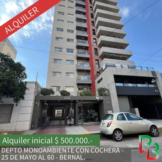 Alquila Depto Monoambiente Con Cochera - Bernal Centro