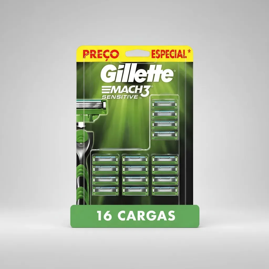 Gillette Mach3 Sensitive Com 16 Lâminas