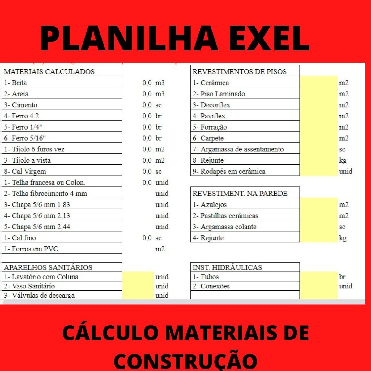 Planilha Calculadora De Materiais Por Dentro Em Calculadora My Xxx