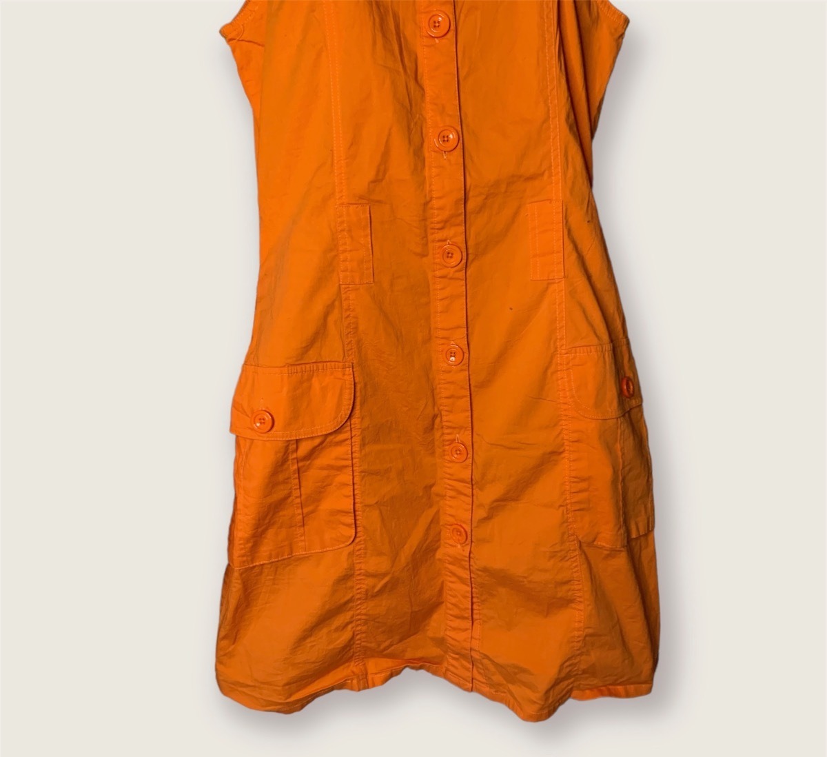 vestido camisero naranja grueso