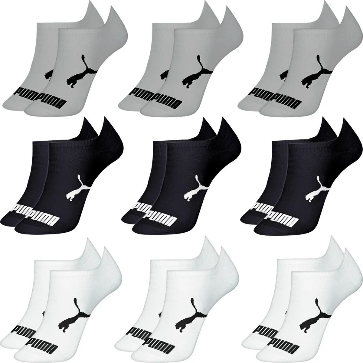 Kit 9 Pares Meias Puma Sapatilha Cano Baixo