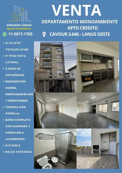Departamento Monoambiente Divisible Apto Credito