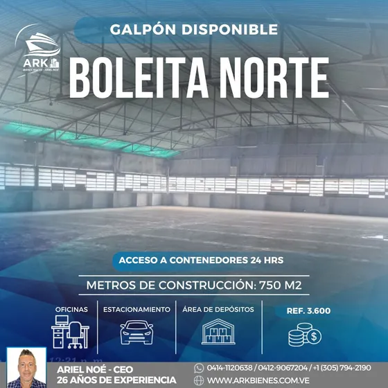 (#1120) Galpón De 750m2 En Boleíta Norte - Caracas