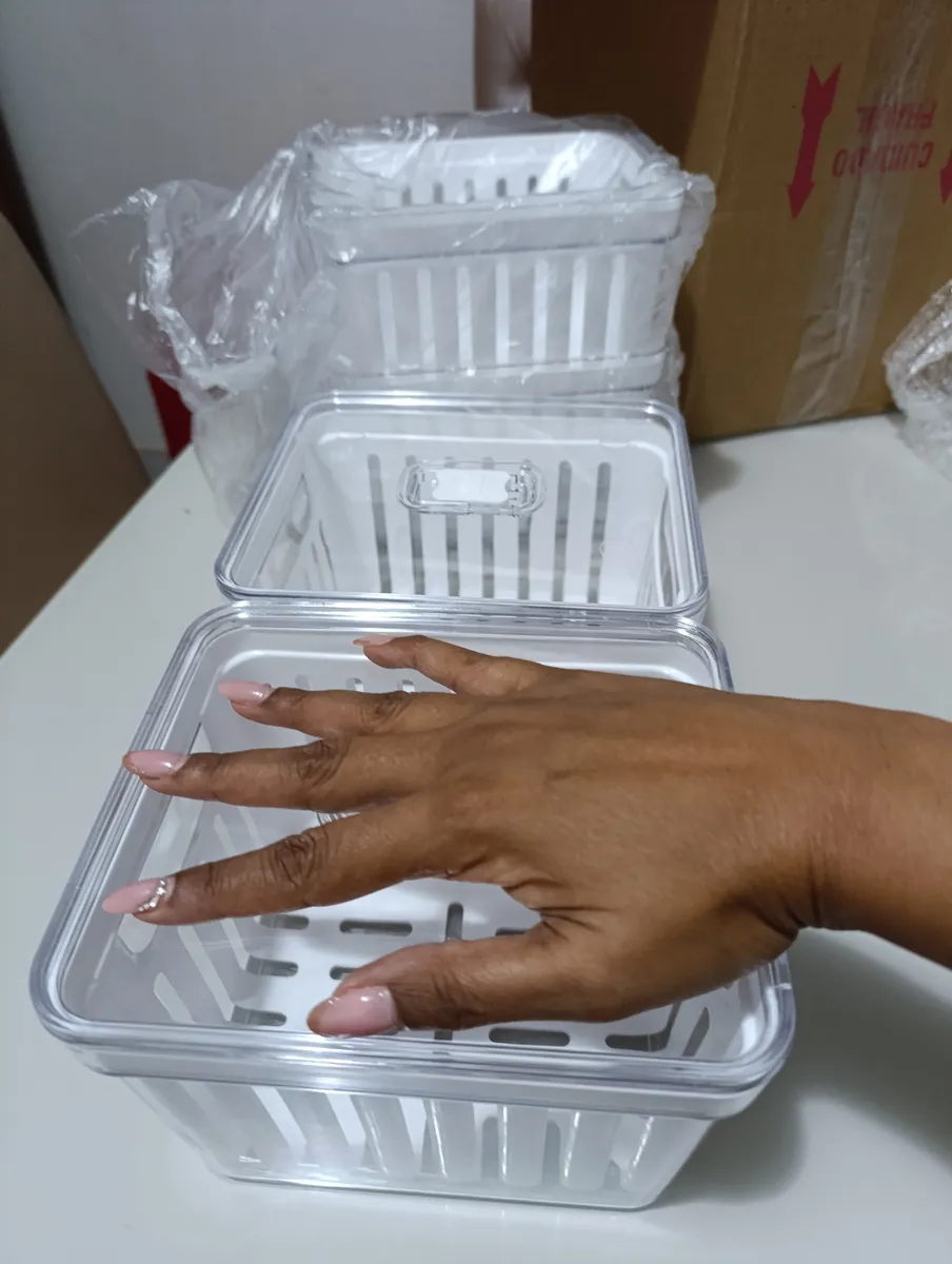 Kit 4 Potes Acrílico 3,8l Organizador Geladeira Rebirth