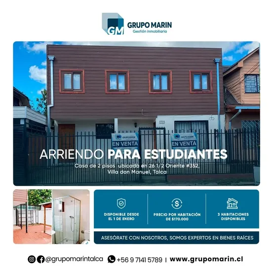 Arriendo De Piezas Sector Oriente De Talca