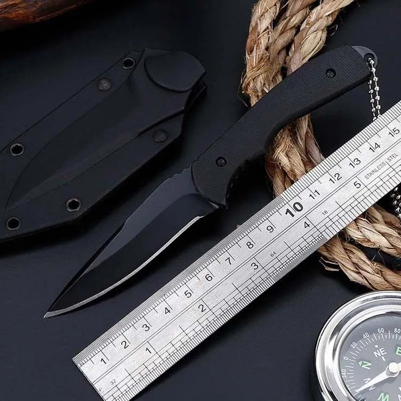 Imagem 2 de 5 de Mini Faca Tática Fulltang Black Com Corrente + Clip Cinto