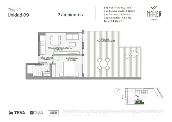 Departamento De 2 Ambientes En Venta En Villa Crespo