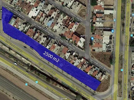 Terreno En Renta Blvd. Timoteo Lozano, 2500m2