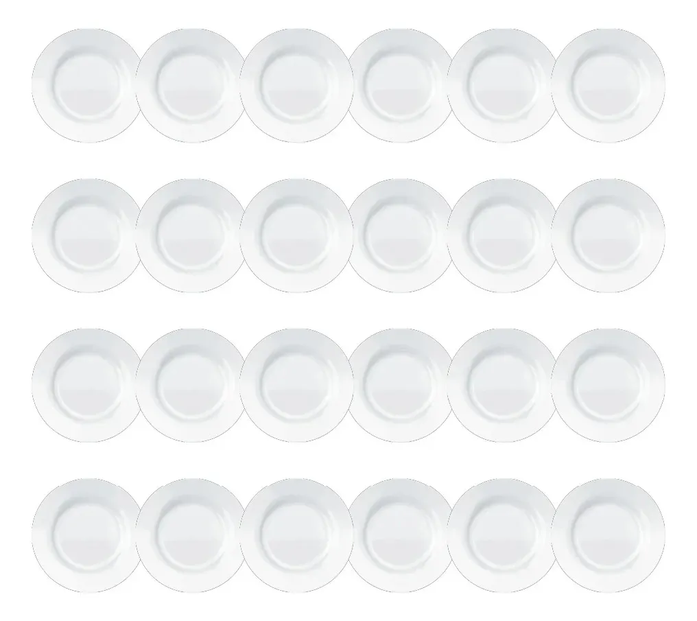 Conjunto Pratos Opaline Menu Sobremesa 24 Peças Branco Nadir