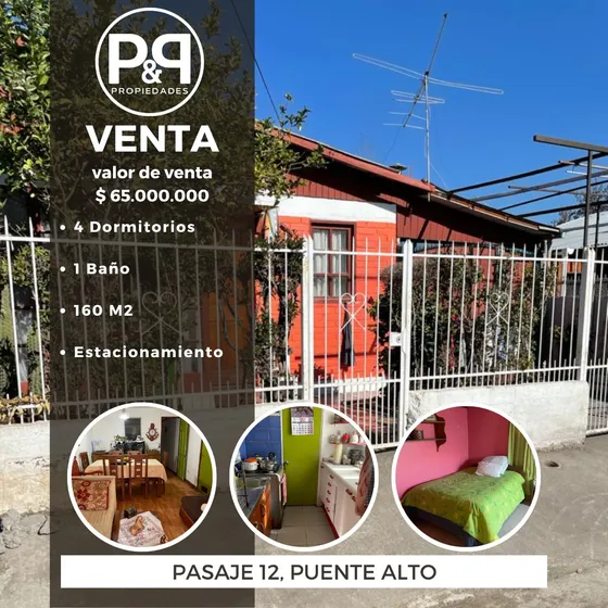 Venta Amplia Casa 4d 1b En Puente Alto