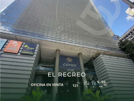 El Recreo. Venta  de Oficina Equipada  121mt2 - Torre Movilnet