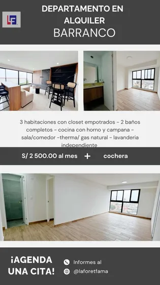 Alquilo Depa En Barranco Súper Lindo Y Exclusivo