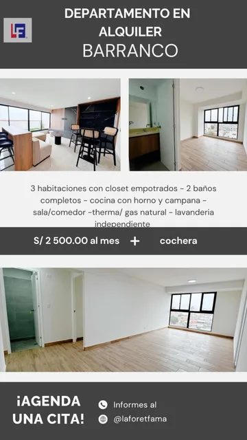Alquilo Depa En Barranco Súper Lindo Y Exclusivo