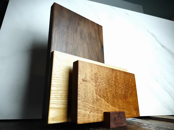 Tabla De Cocina Set X3 Madera Noble. Nogal Fresno Y Caoba.