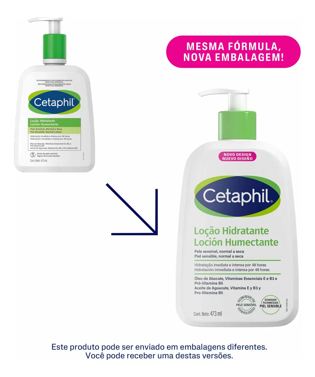 Cetaphil Loção Hidratante Corporal e Facial 473ml | Pele Sensível, Normal a Seca | Hidratação 48h | Niacinamida e Pantenol (Pró-vitamina B5) - Imagem 2