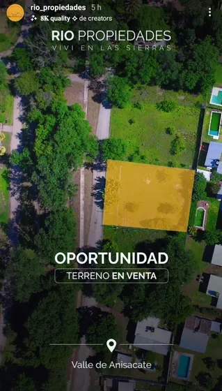 Oportunidad Terreno En Valle De Anisacate 800m2