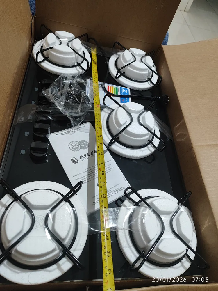 Cooktop 5 Bocas Mesa De Vidro Atlas Agile Up Bivolt - Imagem 2