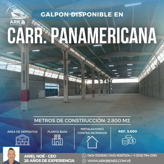 (#1077) Galpón De 2800 M2 Carr. Panamericana, Caracas