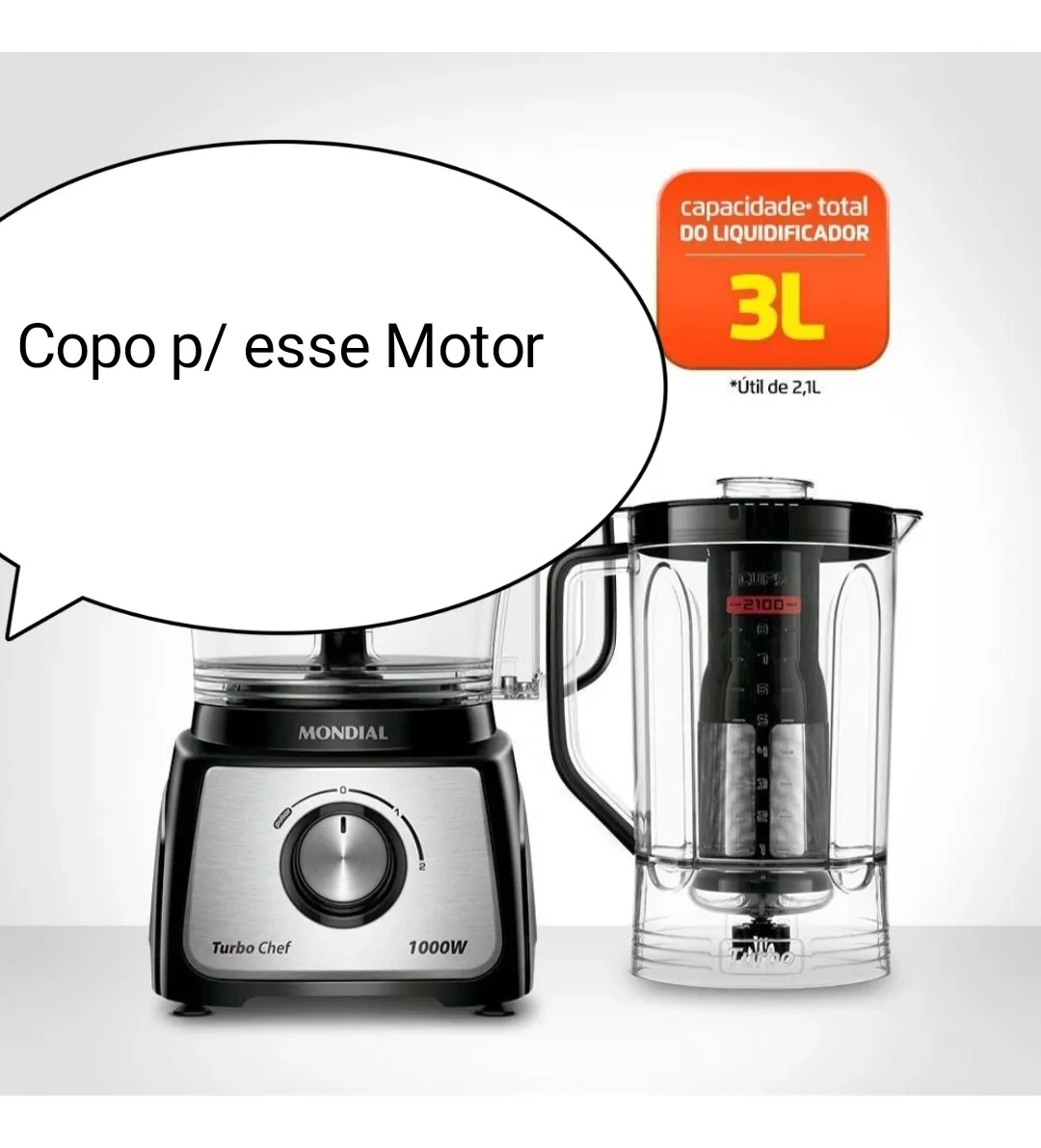 Copo Mondial Turbo Chef 1000w Mpn 01 ( L1000, L1100 E L1200) - Imagem 2