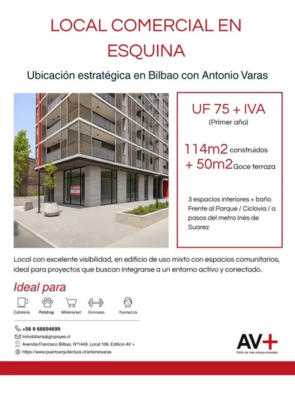 Local Comercial En Esquina Bilbao Con Antonio Varas