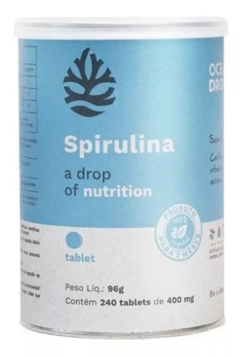 Spirulina 240 Tabletes- Ocean Drop - 400mg