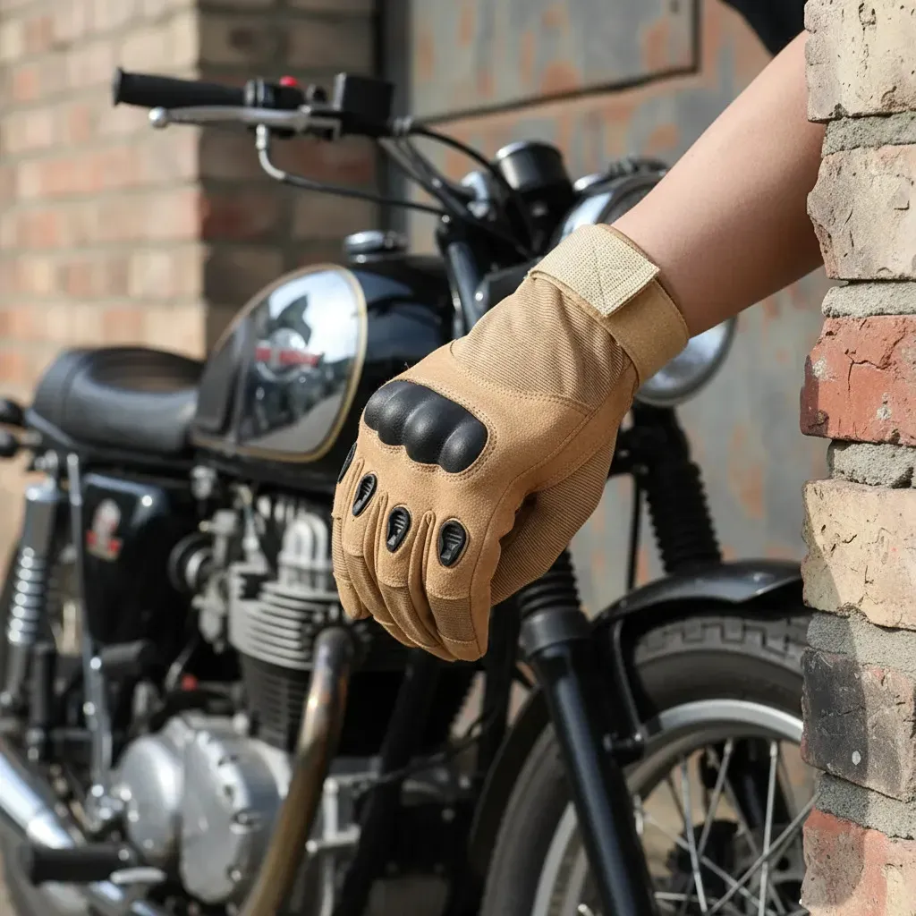 Luvas Táticas Para Moto Com Proteção Rígida Nos Nós Dos Dedos — foto 2