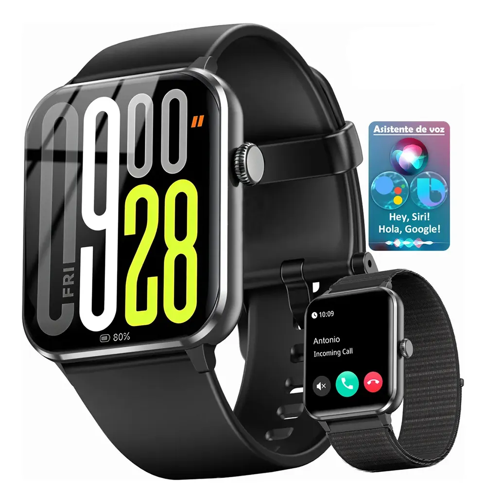 Smartwatch Bluetooth Calling Mulheres Original Relógio Preto