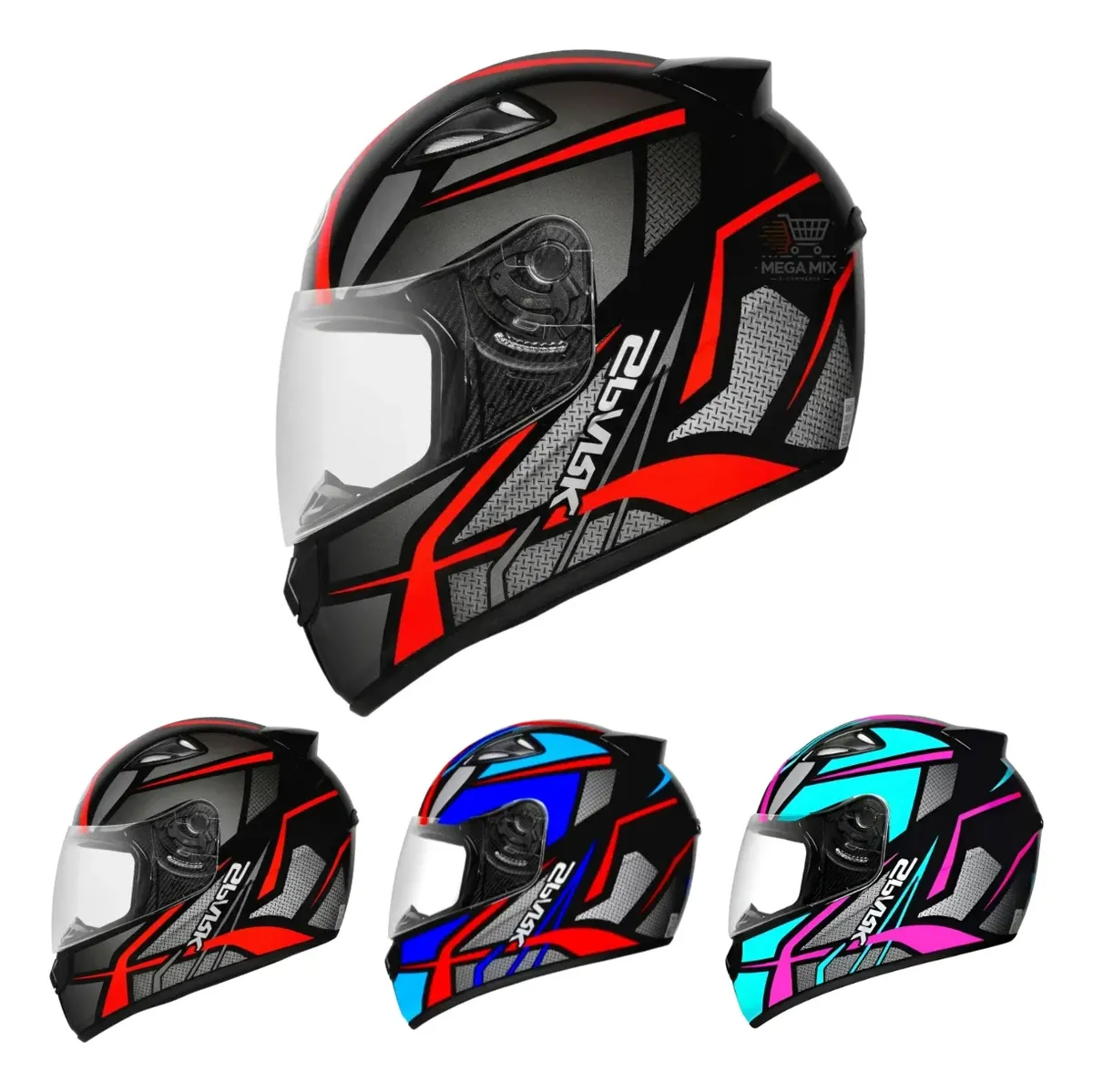 Capacete Moto Esportivo Masculino Feminino Ebf Spark Spider — foto 1
