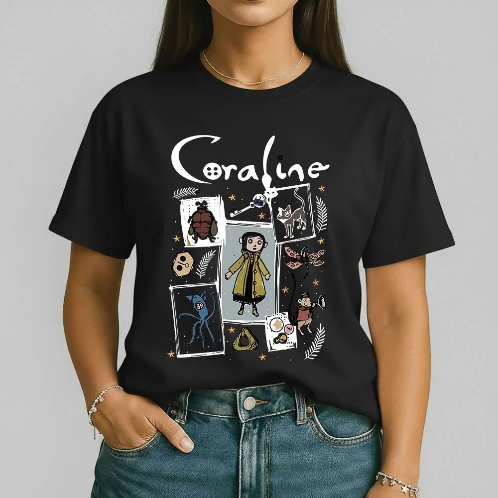 Camiseta Feminina Coraline Algodão Geek Criativa Casual