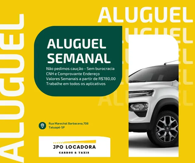 Locação De Veiculos - Aluguel Carro Para App / Uber / 99