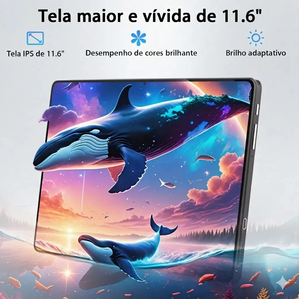 Tablet Android 15 Hancdon Tab Kit Completo Ram 16gb 512gb 11.6'' Hd Tela Apoia Wifi 2,4/4g/5g Dual Sim Bateria 8800mah Com Caneta+teclado E Mouse Profissional Estudo Trabalho Jogos 2 Em 1 Tablets Pc
