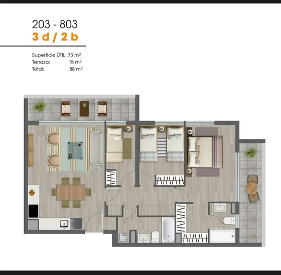 Venta Departamento 3hab 2ba La Florida