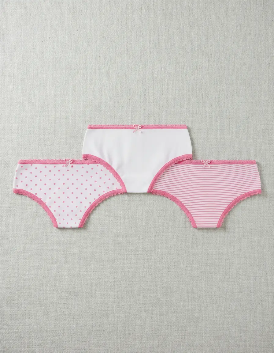 Kit 3 Calcinhas Lupo Lobinha Infantil em Cotton