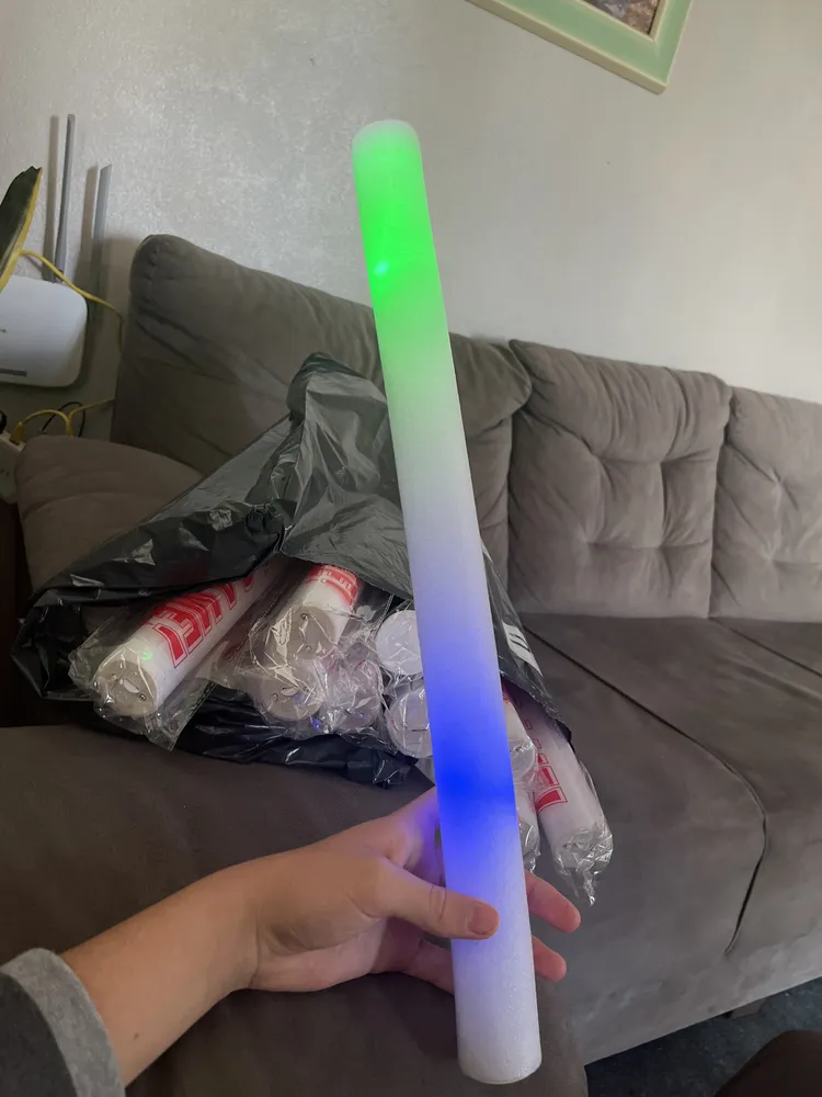 15 Bastões Espuma Led Neon Casamento Baladas Festas Eventos - Imagem 3