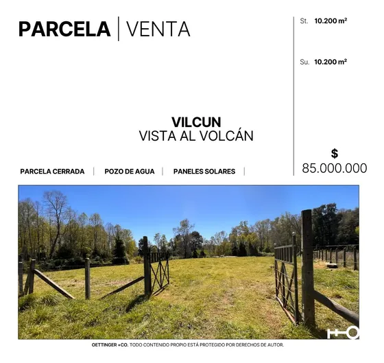 Parcela En Venta - Vista Al Volcán Vilcun