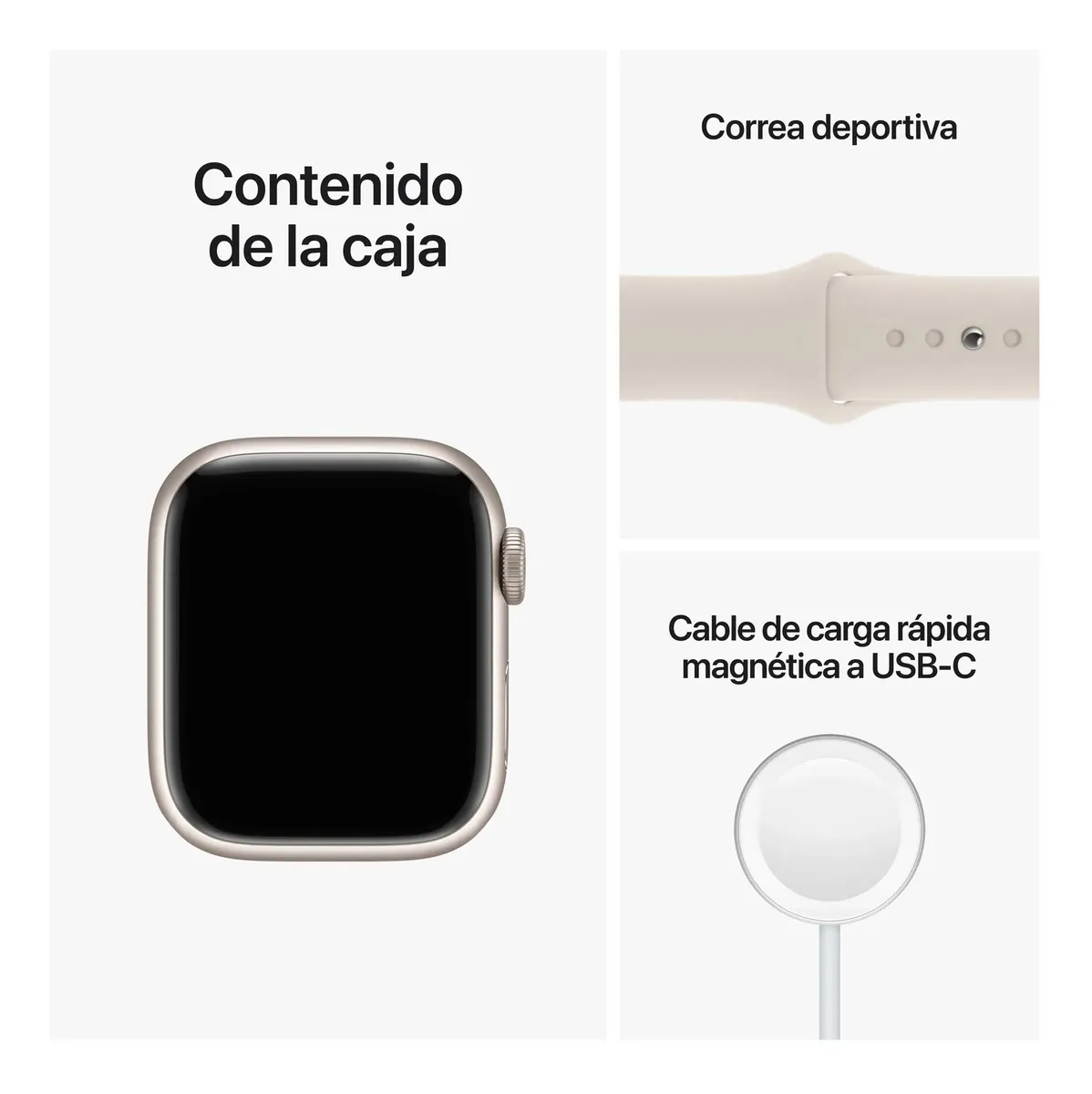 Imagen 9 de 10 de Apple Watch Series 8 GPS - Caja de aluminio blanco estelar 41 mm - Correa deportiva blanco estelar - Patrón