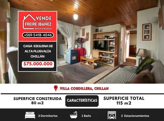 ¡oportunidad! Casa 3d 2e En Chillán 
