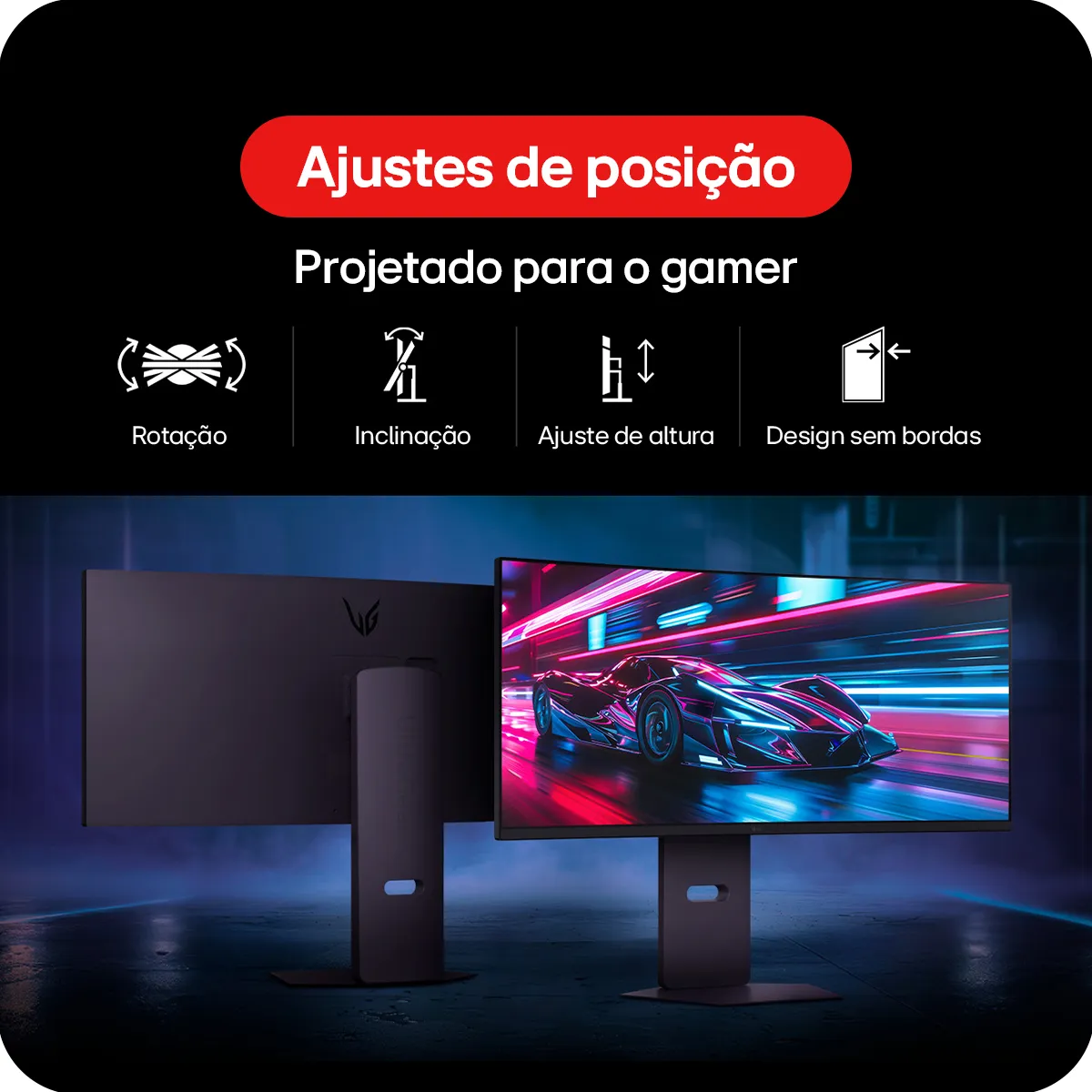 Monitor Gamer LG UltraGear Curvo 34G600A-B 34" QuadHD 2K, UltraWide 1800R, 160Hz, 1ms (MBR), AMD FreeSync Premium, HDR10, MaxxAudio - Imagem 3