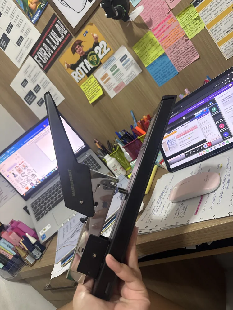 Grampeador Grande Mesa Profissional Preto Para 100 Folhas Com Extrator - Imagem 2