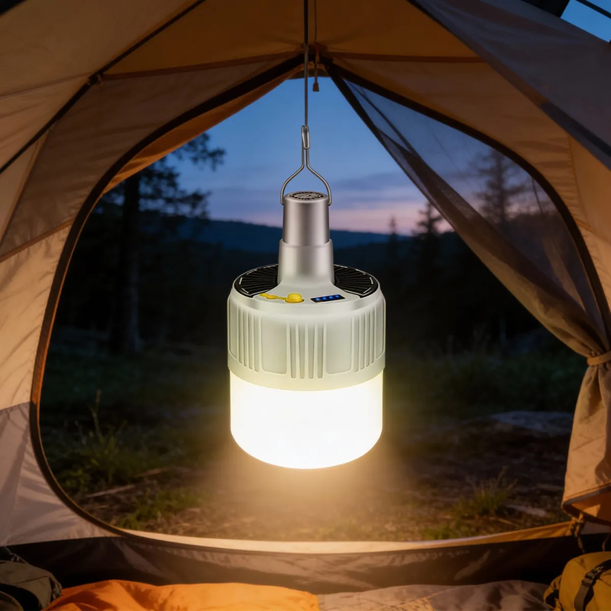Lâmpada Camping Lampião Led Potente Recarregável Acampamento