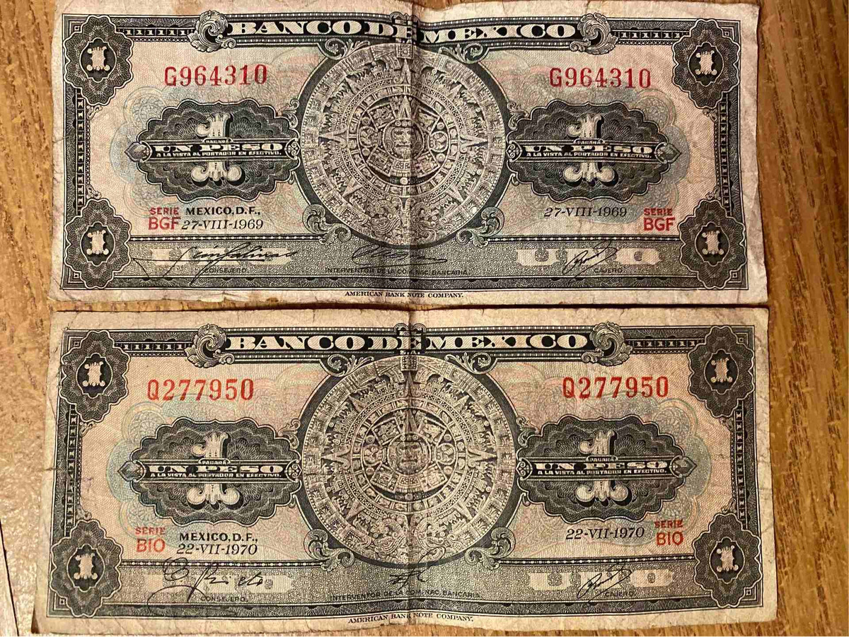 billete de 1 peso mexicano a o 1969 y 1970 mercado libre billete de 1 peso mexicano a o 1969 y 1970 mercado libre