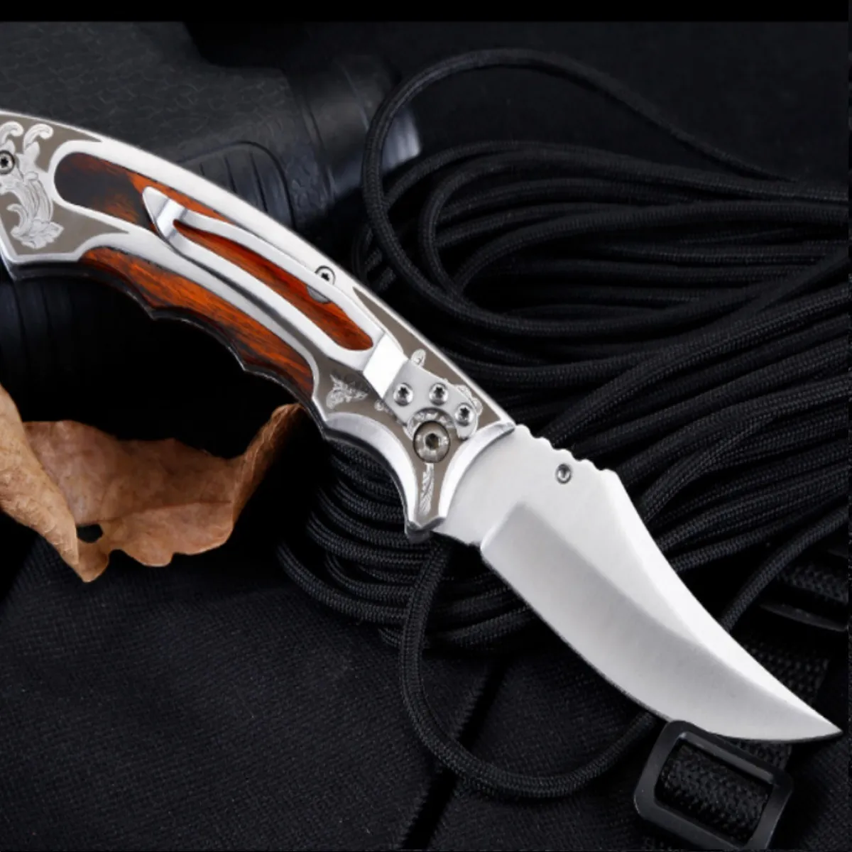 Imagem 5 de 10 de Canivete Silver Wood Tribaltático Com Clip Cinto - Slk-d60