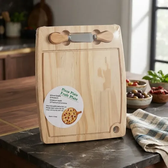 Tabla De Cocina De Madera Con Accesorios 33x29 Cm