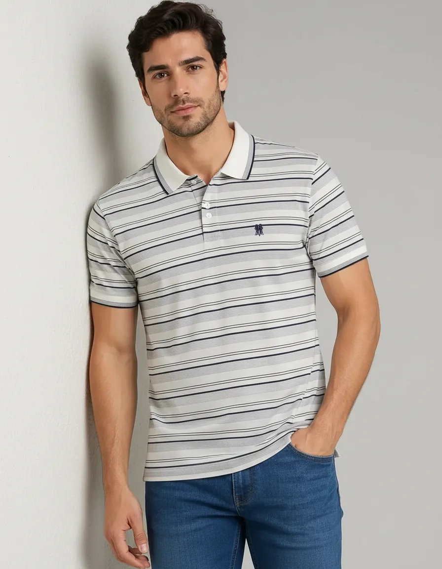 Camisa Polo Masculina Polo Wear Piquet Listrada