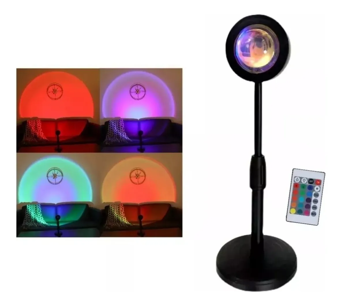 Lampara Proyector Atardecer C/remoto Usb 16 Colores Efectos Color de la estructura Negro