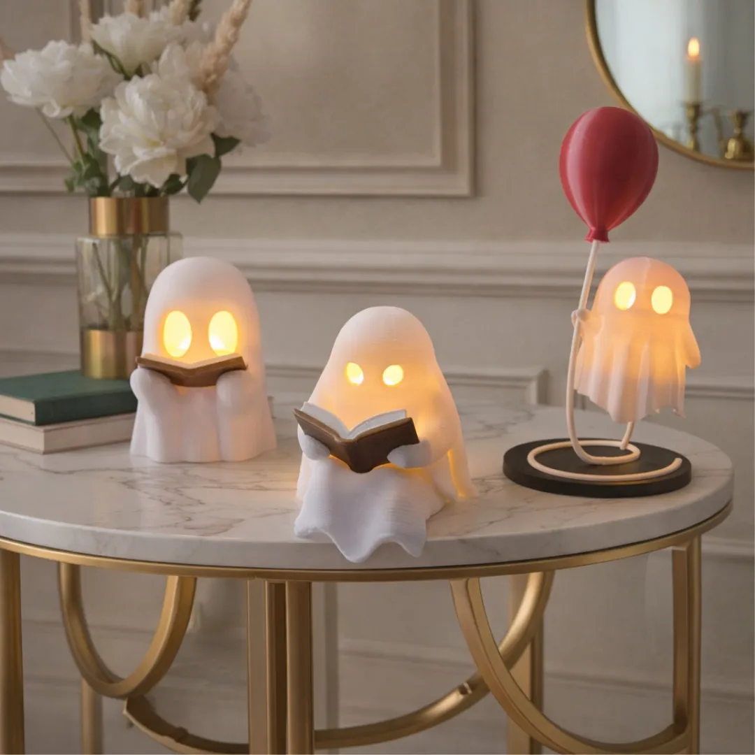 Luminária Fantasminha Leitor Fantasma Fofo Decoração Geek Fantasminha Balão 1.2v